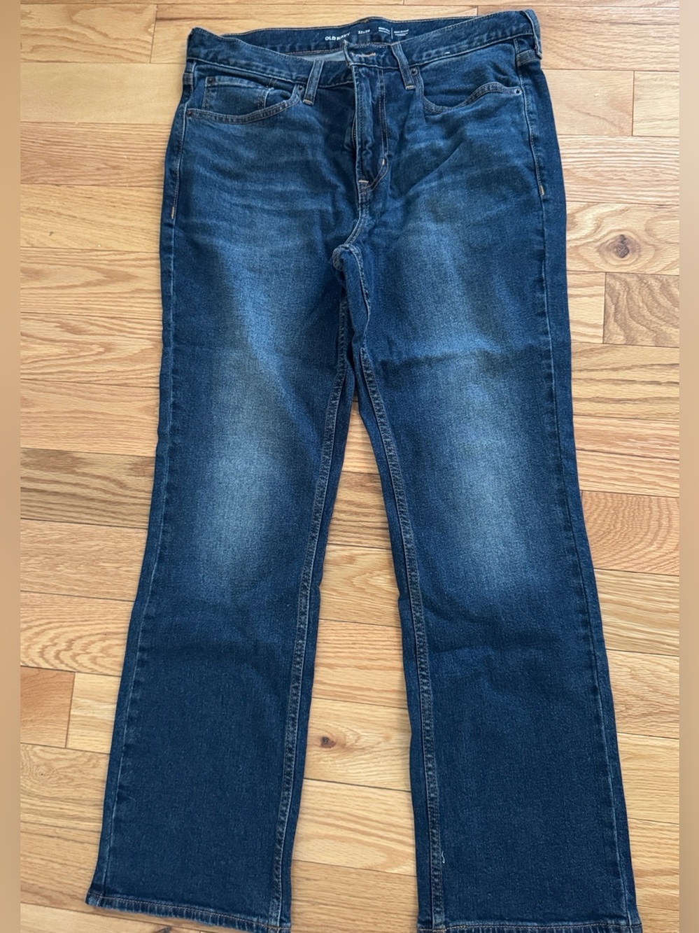 Classic Men's Dark Blue Bootcut Jeans